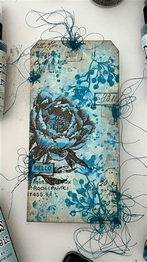 Tim Holtz Distress Spring Floral Tag by Suzy Heinz