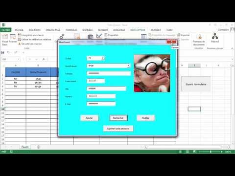 Excel VBA Création de FORMULAIRE Userform AVEC PHOTO D'IDENTITÉE (Part 6)