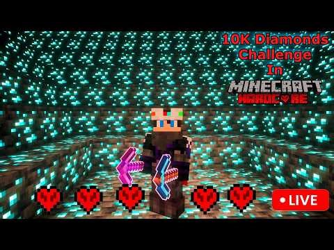 Minecraft Hardcore 10K Diamonds Challenge Streaming 🤯 #gaming #minecraft #shorts