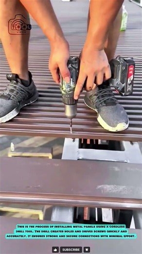Cordless Drill Tool for Drilling and Fastening Metal Panels