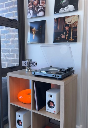 Finally built my vinyl corner! This one’s been in the works for a while. Inspo from: @cnadismit #vinyl #turntable #decor #interiordesign #aesthetic