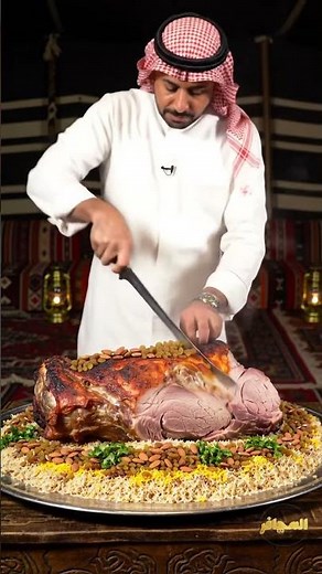 🔥🐪 Beautiful Camel Roast Cutting | Traditional Arabian Feast with Saffron Rice | ASMR Food