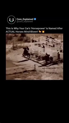 Core Explained on Instagram: "The viral video you shared (with the caption "This Is Why Engines Are Measured in Horsepower 🐎🔥 dramatically illustrates the origin of the term horsepower by showing the raw pulling strength of real horses—likely draft horses bred for heavy work—contrasted with how we now use the unit for engines. The term was coined in the late 18th century by Scottish engineer James Watt. While improving steam engines (to replace horse-powered pumps and mills in mines and farms)