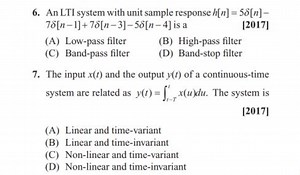 An LTI system with unit sample response h[n] = 5 \delta[n] - 7 ... | Filo