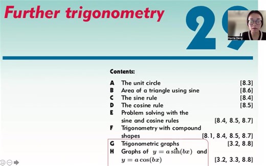 IGCSE Math Chap 29 - Further Trigonometry 3 Graph of sin/cos/tan 三角函数图像