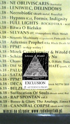 AETERNUS PROPHET+ CANNIBAL CORPSE BAND POSTER 2018 POLAND