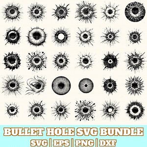 Bullet Hole Svg Bundle, Bullet Hole Vector, Bullet Hole Silhouette, Bullet Hole Svg PNG Eps Dxf, Instant Download - Etsy