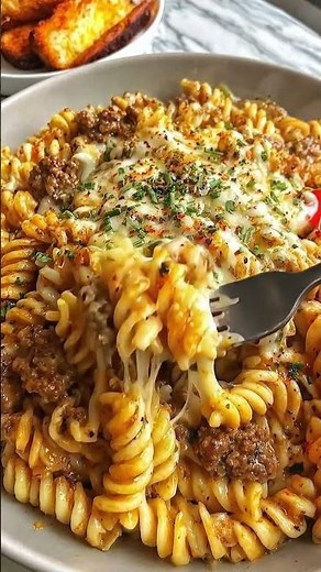 🍝 Cheesy Beef Pasta Bake 🔥 | Creamy & Saucy Comfort Food Recipe!