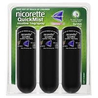 Buy Nicorette Quit Smoking QuickMist Nicotine Mouth Spray Cool Berry 3 x 150 Pack online at Chemist Warehouse