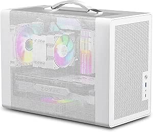 Amazon.com: MAQUY MATX 21.5L Small Form Computer case, no Fans Included, P6 L Panel with Metal mesh Hole for high Performance Airflow, Portable Handle for Carrying, Support Micro-ATX and ITX Motherboard-White : Electronics