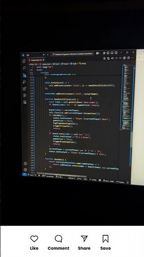 🔥 Build a fully functional Tic Tac Toe game using #html #css #javascript