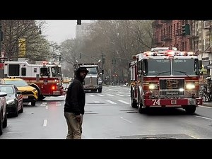 🌟 BACK TO BACK RUNS 🌟 FDNY Engine 74 + 40 + 23 Ladder 25 Tower 35 And Battalion 11 Responding