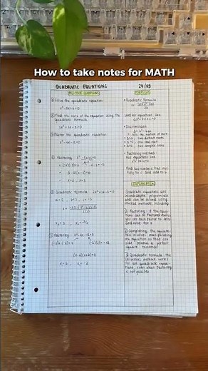 How to make notes for Math