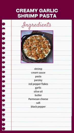 Creamy Garlic Shrimp Pasta