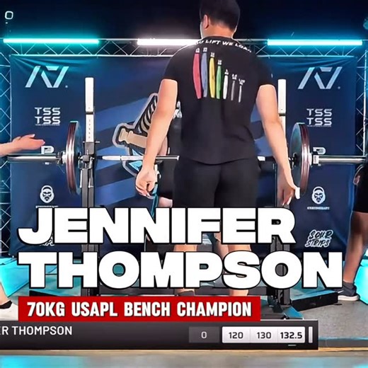 Lifting World Championships on Instagram: "Jennifer Thompson is your 70kg @usapowerlifting Bench Nationals Champion! @jenthompson132 proving that age is just a number! She smokes this 132.5kg/292lb Bench. Add another championship to her resume! Is She The Strongest woman in the world!? @cour #fitness #powerlifting #instagood"