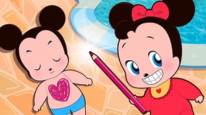 Mickey Mouse & Minnie Mouse Babies Funny story in the pool! Learn Colors with Finger Family Song | Sky Cartoons