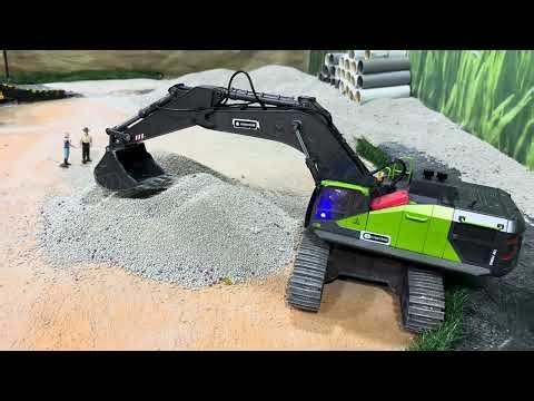 An RC Excavator Builds a Helipad from Scratch! A Super Realistic Mini Project