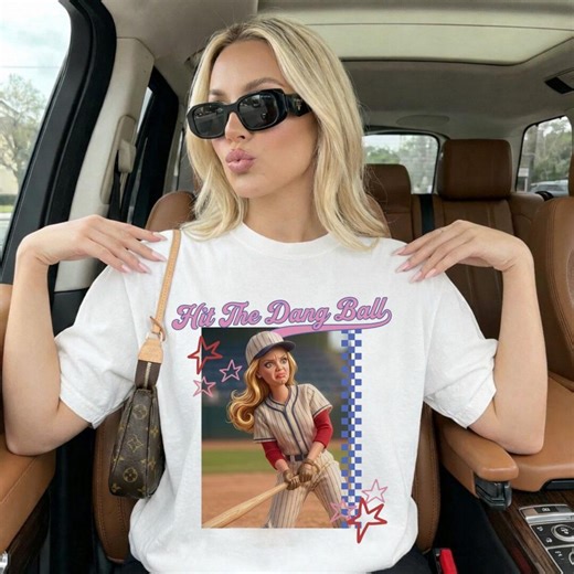 Hit the Dang Ball Baseball Comfort Colors T-shirt, Trendy Retro Game Day Season Tee, Doll Funny Ballfield Shirt - Etsy