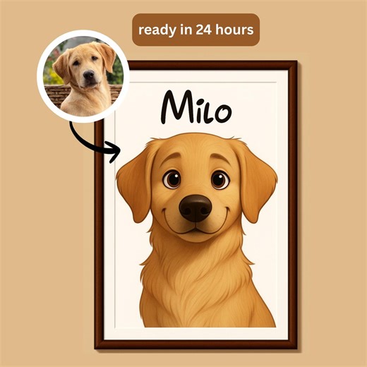 Custom Cartoon Pet Portrait | Personalized Portraits | Gifts for Birthday, Anniversary & More | Cat and Dog Portrait | Digital and Prints - Etsy