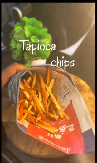 Crispy Homemade Tapioca Chips 🍟 #shorts #easyrecipe #chips