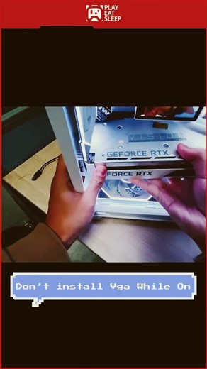Don't install video card (GPU) if the system is on.