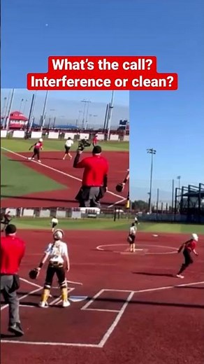Questionable interference call. 12u softball #softball #softballgame #baseball