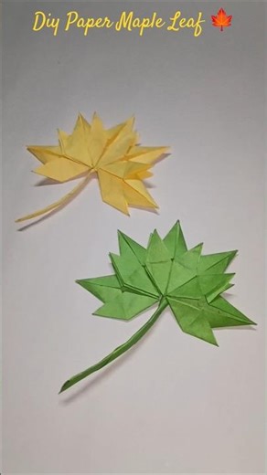 Diy Paper Maple Leaf 🍁#shorts #diy #teamanvik #leaf 🍁