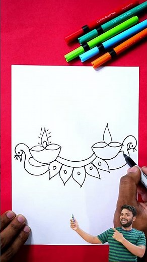 Very Easy Happy Diwali Drawing #shorts