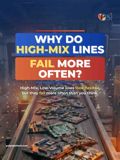 High-Mix, Low-Volume (HMLV) production sounds flexible ⚙️ but it often comes with hidden risks many fabs overlook 👀 Frequent changeovers 🔄, unstable process windows 📉, and manual interventions ✋are why HMLV lines fail more often than high-volume production. Let’s break down what’s really happening 🧩 and how leading semiconductor manufacturers stay in control 🚀 #HMLV #SemiconductorManufacturing #SMTProcess #fyppppppppppppppppppppppp #ElectronicsManufacturing