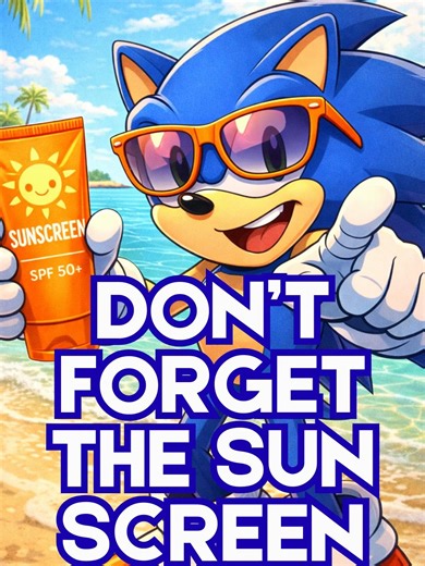Sonic reminds his friend that fun in the sun comes with responsibility. A day at the beach is great—but protecting your skin matters. Simple habits now can prevent problems later. Good lessons never go out of style. #WeekdayWisdom #SaturdayMorningMorals #SonicTheHedgehog #SunSafety #RetroWisdom #GoodLessons