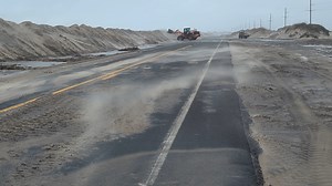 Good afternoon! NC12 remains closed south of the Basnight Bridge to Hatteras Village and on the north end of Ocracoke Island. Our crews were out today shoring up a few of our 'hotspots' in preparation for what could be the most severe of our high tide cycles. We expect to see more overwash at tonight's high tide at 7 p.m. and possibly tomorrow morning's at 7:30 a.m. The good news is, we have not found any indication of pavement damage yet. If that remains the case, it will make the reopening pro