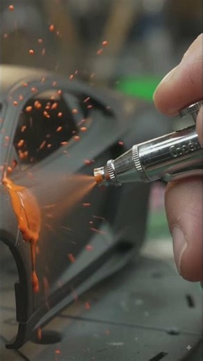 Custom Mini Car Paint Job 🎨 Airbrush Flame Design ASMR! #shorts #ai #car #paint #video