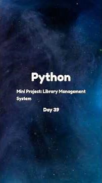 Python Project Day 39 | Mini Project: Library Management System