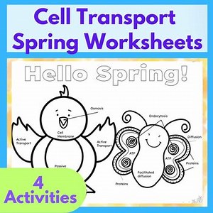 Cell Transport Spring Review Activity including coloring & reading comprehension