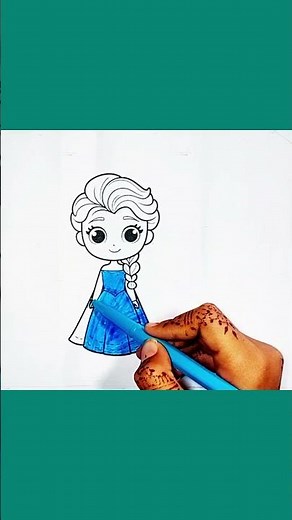 Elsa Coloring | Frozen Princess Elsa Drawing & Coloring for Everyone ❄️🎨 #shorts