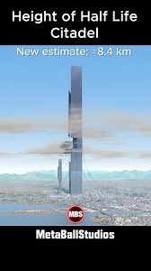 Height of Half Life Citadel (Old vs New Estimate) A reddit user known as “rscreamroad” calculated what the real-world dimensions of the Citadel would be by studying the game files and other production information, concluding that it is 8 406 meters tall and extends 230 meters underground. What do you think about this? 🤔💭👇 #halflife #citadel #videogame #tower | MetaBallStudios ✨