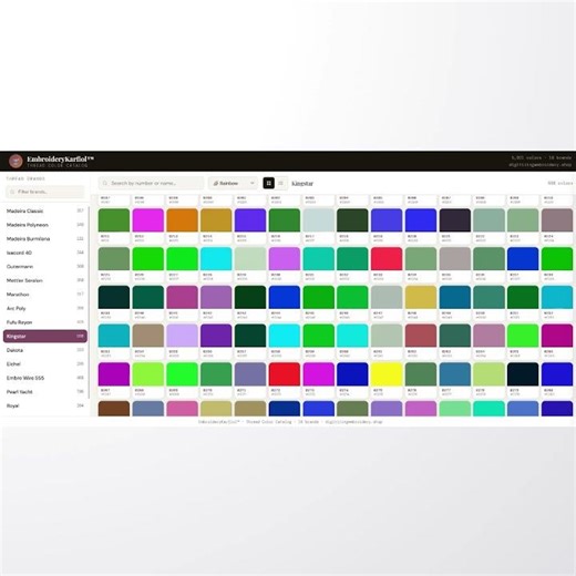 Thread Color Conversion Chart - 16 Brands | EmbroideryKarfiol