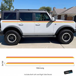 Retro 3 Color Stripes for Bronco Truck. Red, Orange, Yellow Racing Side Stripes. Retro Ivan Stewart Stripes. 3M Premium Gloss Vinyl. #6953 - Etsy