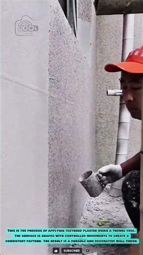 Texture Trowel Tool Creating Rough Finish on Exterior Walls