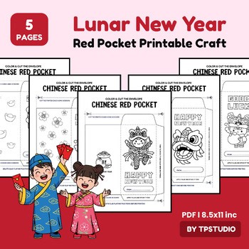 Lunar New Year 2026 Red Envelope Coloring Page | No-Prep Craft Activity