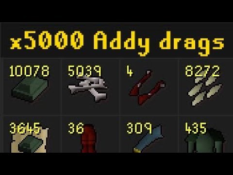 Loot from 5000 Adamant dragons (65 hours)