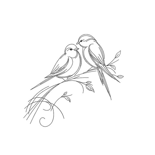 Romantic Love Bird Couple Embroidery Design – Machine Embroidery File - Etsy