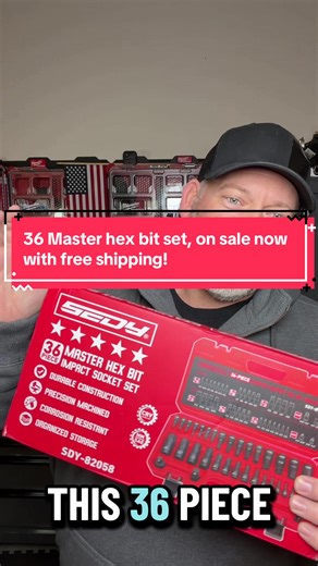 SEDY 36-Piece Hex Drive Impact Socket Set for Mechanics