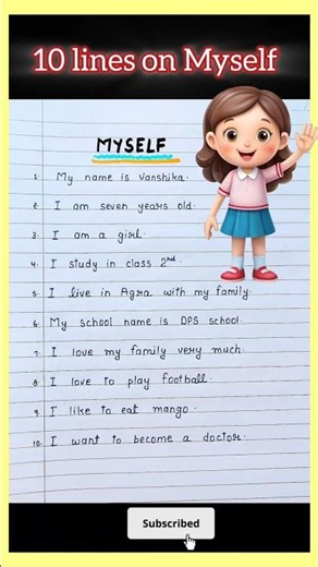 10 Lines About Myself in English for School Homework Help #EnglishHomework #MyselfEssay