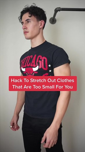 Trick to stretch out clothes that got too small for you! #clothinghacks #hack