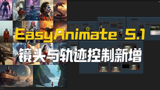 EasyAnimate 5.1新版更新,新增支持镜头与轨迹控制,视频创作大熔炉