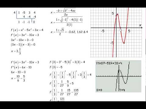 MCV4U Test Review on Curve Sketching Answers