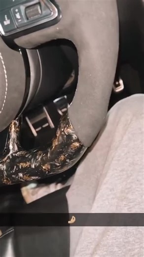 We built a truly unique steering wheel 🔥 ✅ Glossy carbon fiber with gold flakes — top & bottom ✅ Premium perforated leather with gold stitching ✅ Flat-bottom design ⚡ Could you create an even better and more unique steering wheel? | Custom Steering Wheels