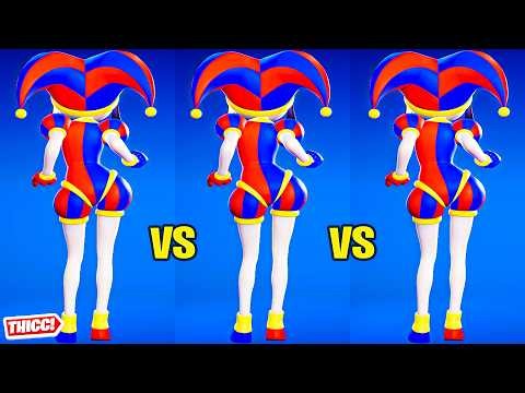 Fortnite Pomni Skin Party Hips 1 Hour Version! Thicc 🍑😘 New Amazing Digital Circus Girl😍Zoomed In😜4K