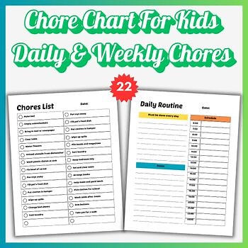 Chore Chart for Kids | Daily & Weekly Chores | Reward Chart & Allowance Tracker